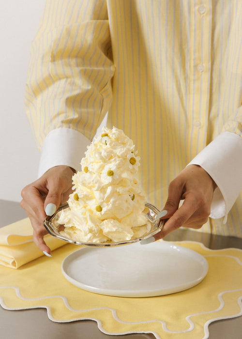 Kulu Club placemats Wavy - linnenmix - geel - set van 2 - vtwonen shop