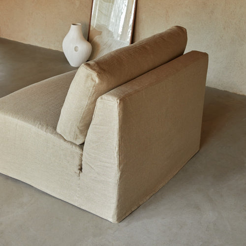 Tikamoon Modulaire loungestoel in natuurlijk linnen - Naturel - vtwonen shop