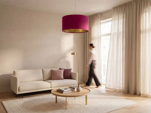 bpskoncept hanglamp Melora - velours & felroze - Ø40 cm