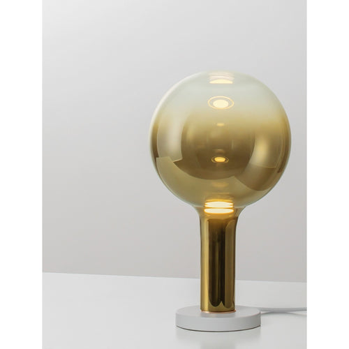 Nova Luce NOSTOS Bolvormige tafellamp goud, mat wit, aanraakgevoelige dimbare LED 3W 165lm 3000K