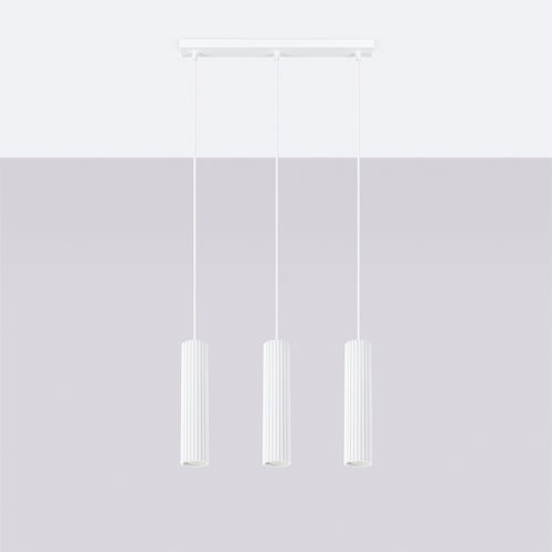 Sollux Lighting Hanglamp KARBON 3L wit - 45x6,5x98cm