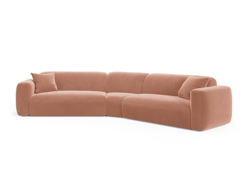 Cosmopolitan Design Symmetrische modulaire hoekbank Strino 3-zits, flueel roze - 210x344x78cm