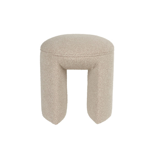 Housecraft Living Noxx Kruk/ Poef Teddy stof Beige - vtwonen shop