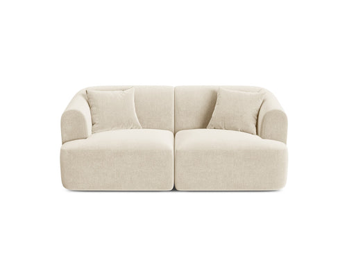 Cosmopolitan Design Modulaire bank Campi 2-zits, flueel lichtbeige - 90x180x70cm