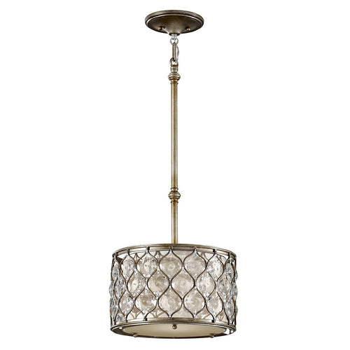 Elstead Lucia - 1-lichts plafondlamp cilindrisch gepolijst zilver, E27
