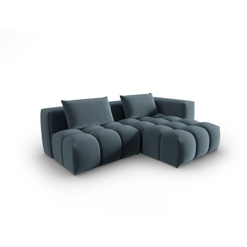 Cosmopolitan Design - Modulaire hoekbank rechts Verona 3-zits, flueel pastelblauw - 145x205x70cm