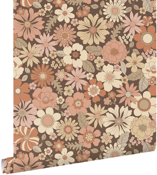 ESTAhome behang retro bloemen oudroze en beige - 53 cm x 10.05 m - 130966 - vtwonen shop
