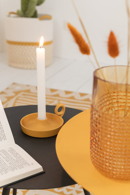 J-Line kaarshouder Schaal Rond - aluminium - oker - vtwonen shop