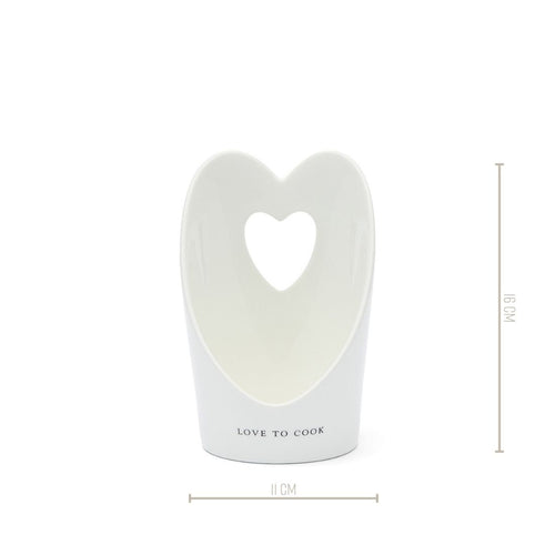 Rivièra Maison With Love Spoon Holder - Porselein - Off White - vtwonen shop