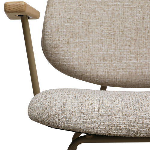 Furnhouse eetkamerstoelen armleuning Sofia - Beige - Stof (Bouclé) - Set van 6