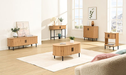 FurniLux TV Meubel Stockholm 120x40x45 cm - Strak Scandinavisch Design met Schuifdeuren uit de Sweden-serie - vtwonen shop