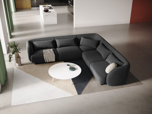 Cosmopolitan Design Symmetrische hoekbank Tulum 5-zits, flueel, grijs - 255x255x70cm