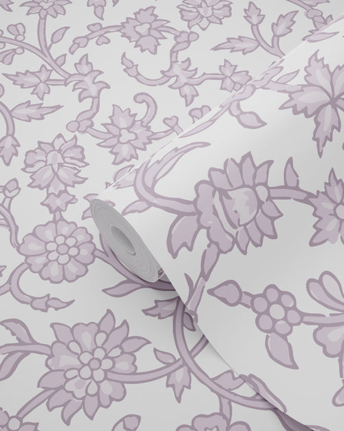 ESTAhome behang vintage bloemen lila paars - 50 x 900 cm - 131521 - vtwonen shop