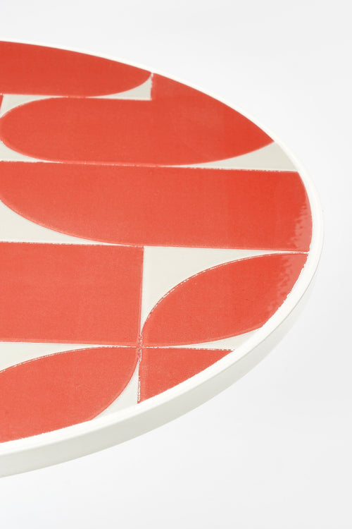 Mica Decorations Bologna Bijzettafel Buiten - H51 x Ø39 cm - Metaal - Rood - vtwonen shop