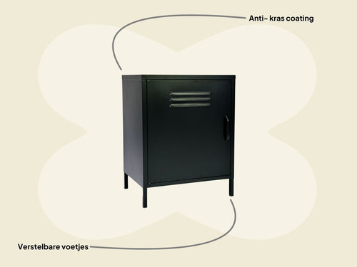 MaximaVida metalen lockerkastje Finn  52 x 40 x 67 cm zwart
