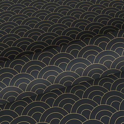 Sanders & Sanders behang art deco bogen zwart en goud - 53 cm x 10 m - 640364 - vtwonen shop