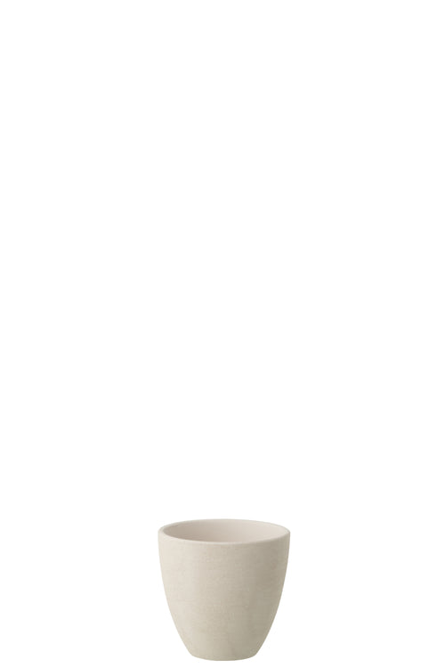J-Line bloempot Rond - keramiek - wit - small - 2 stuks