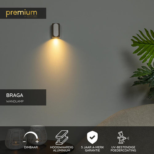 Lucide wandlamp BRAGA - 1xGU10 - Koffie