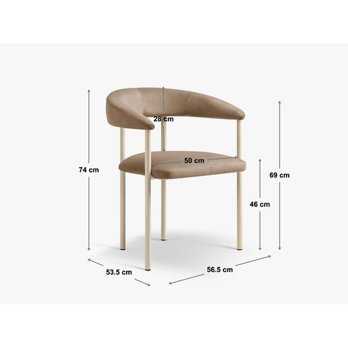 Set van 2 stoelen met gesp Lea boucle donkerblauw - 53.5x56.5x74cm