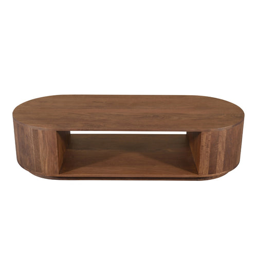 DÉJA Living Salontafel Ashley - Ovaal Donkerbruin Hout - 140x60x35cm