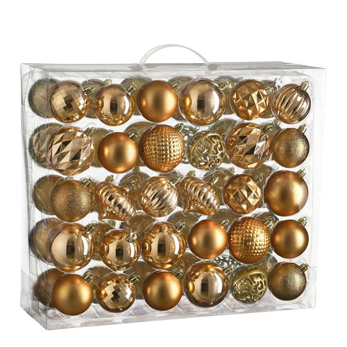 Mica Decorations Kerstballen Set - 60 Stuks - Ø7 cm - Onbreekbaar - Koper