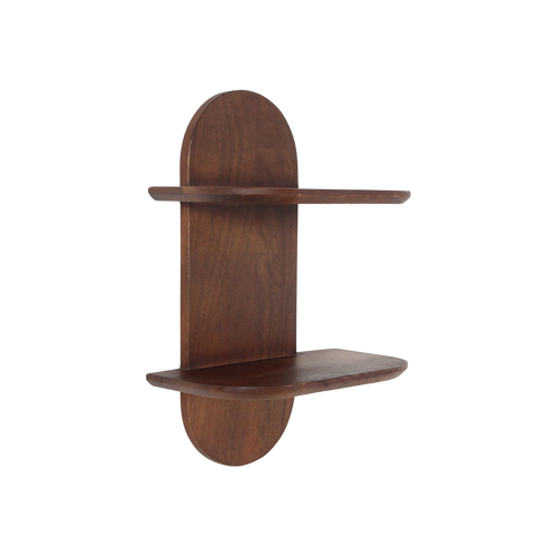 Raw Materials Bullnose mangohouten wandplank dubbel - 35x18x50 cm