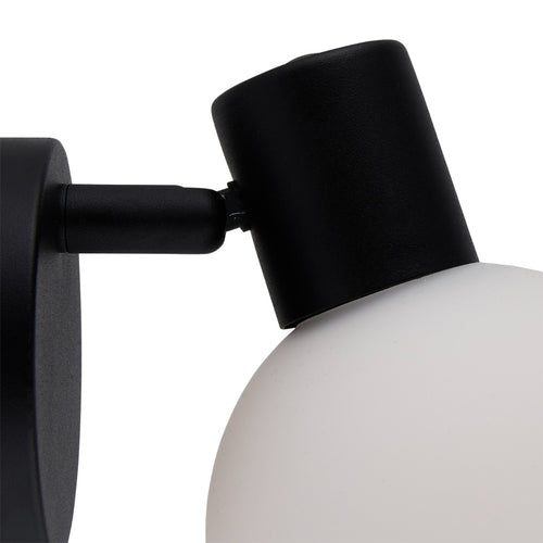 Lighto | Art deco spot zwart met opaal glas | Juna