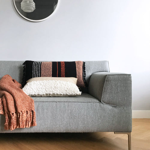Malagoon kussen - Multicolor zwart bouclé - 40x70cm