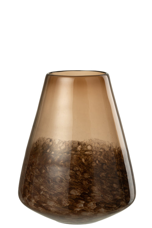 J-Line vaas Kegel - glas - donkerbruin - large - Ø 21.5 cm