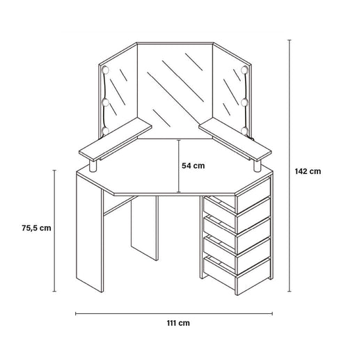 Home Deluxe kaptafel CANDICE wit