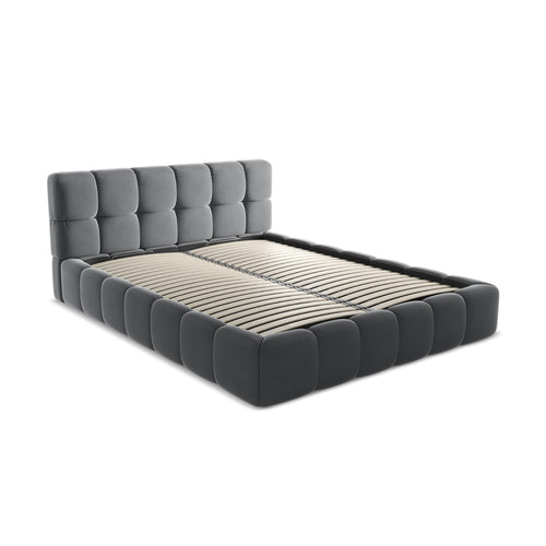 LaMiaSofa Bed met opbergruimte Roma - velours - staal - 180x228x82