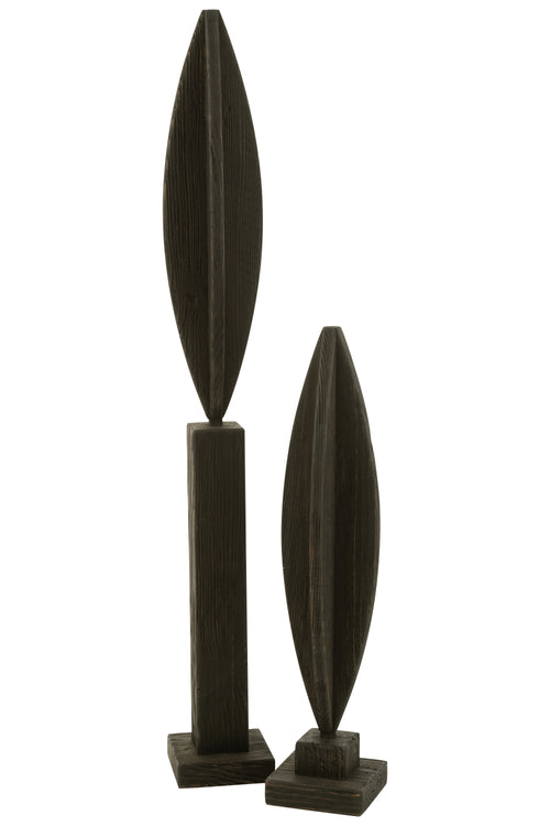 J-Line decoratie op voet Luke - dennenhout - zwart - large - vtwonen shop