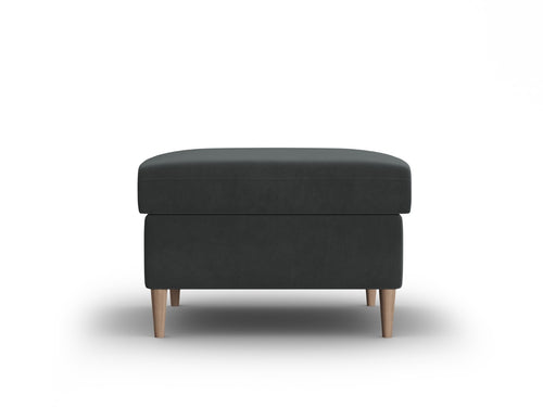 Cosmopolitan Design Poef Kyoto flueel donkergrijs - 70x70x45cm