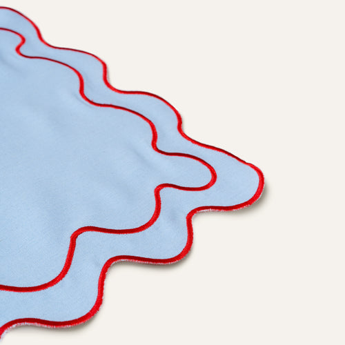 Kulu Club placemats Wavy - linnenmix - blauw - set van 2 - vtwonen shop