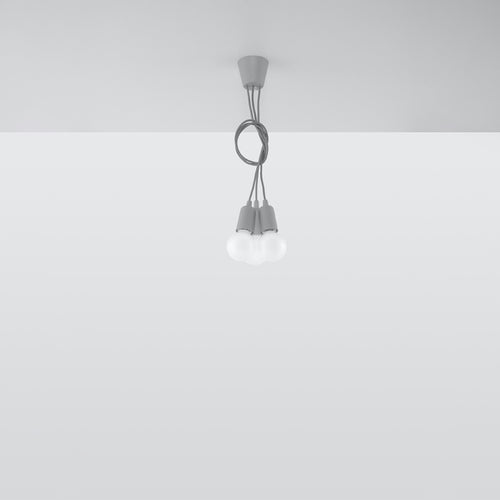 Sollux Lighting Hanglamp DIEGO 3 grijs - 15x15x90cm
