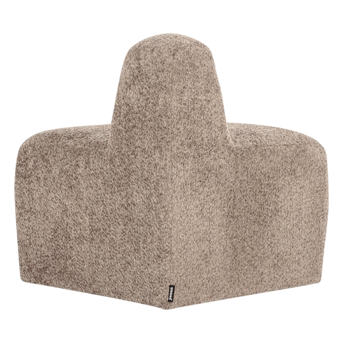 WOOOD eetbank hoek rond rugleuning Mojo Base - Wollig - D.zand - 83x76x76