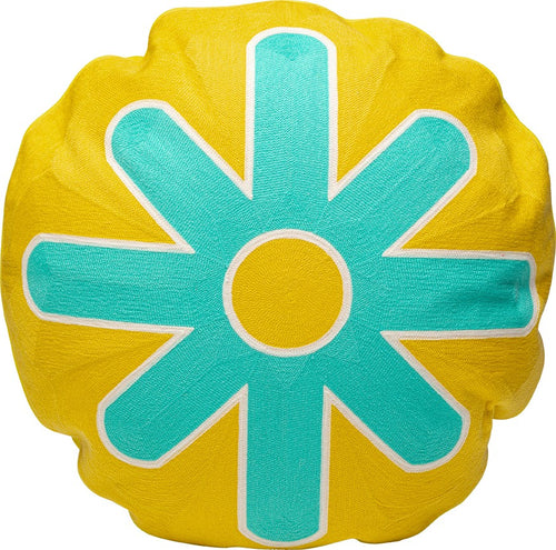 Kare Design Kussen Icon zon geel en turkoois