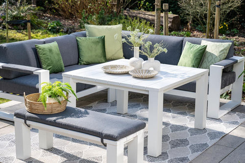 Garden Impressions Cube sportbank - mat wit - reflex black