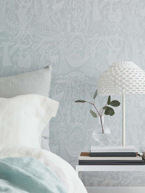 Borastapeter behang menselijke silhouetten groen - 53 cm x 10.05 m - 660690