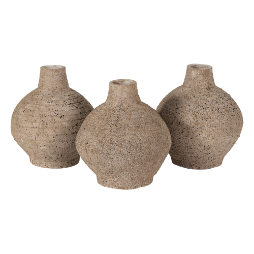 WOOOD decoratie vaas Sive - Klei - Zand - 25x22x22