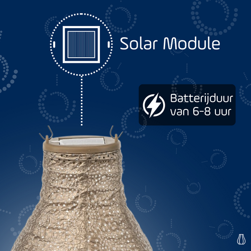 Lumiz solar lampion - occult bulb - 16 cm - goud