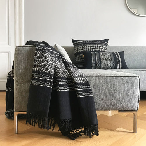 Malagoon kussen Native - zwart - 60x60cm 100% katoen