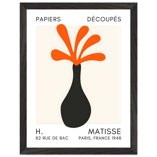 Artfulprints Poster met Lijst Matisse - Ocean flower orange   - 30x40 cm - Oranje