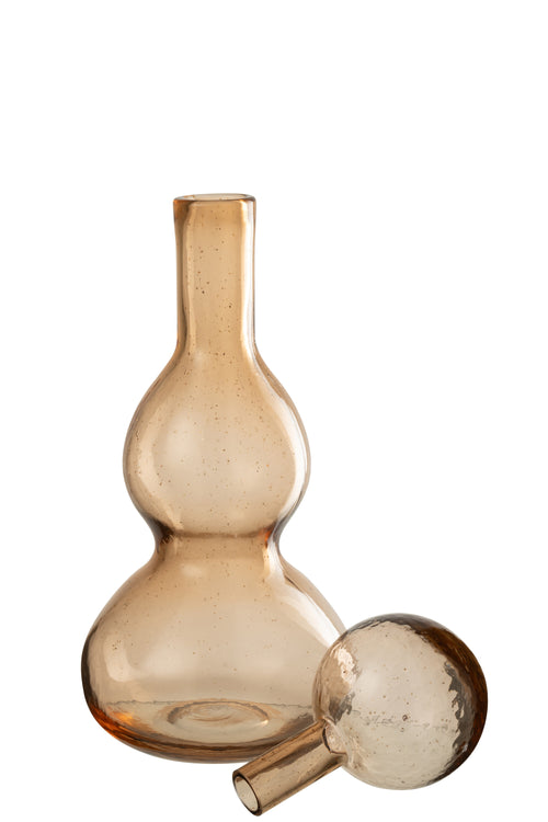 J-Line decoratie fles + stop Carol - caramel - small