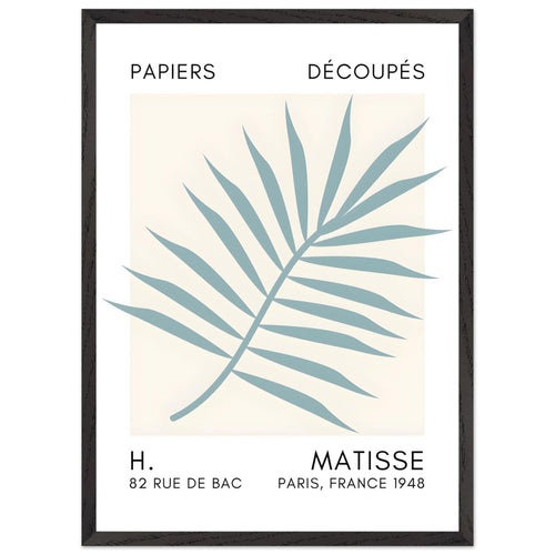 Artfulprints Poster met Lijst Matisse – Floral reef turquoise   - 50x70 cm - Turquoise
