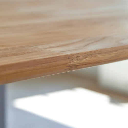 Tikamoon Eettafel van gerecycled massief teakhout en aluminium voor 6/8 personen - Naturel - vtwonen shop