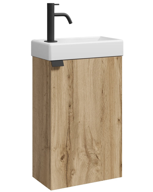 Badplaats Toiletmeubel Apollo 40 x 22 cm – Licht Eiken – Fonteinmeubel met Wastafel