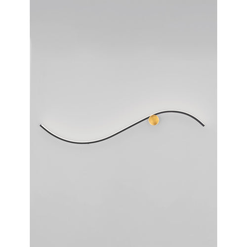 Nova Luce KIMA Geïntegreerde LED-wandlamp Sandy Black, gouden LED 20W 1452lm 3000K