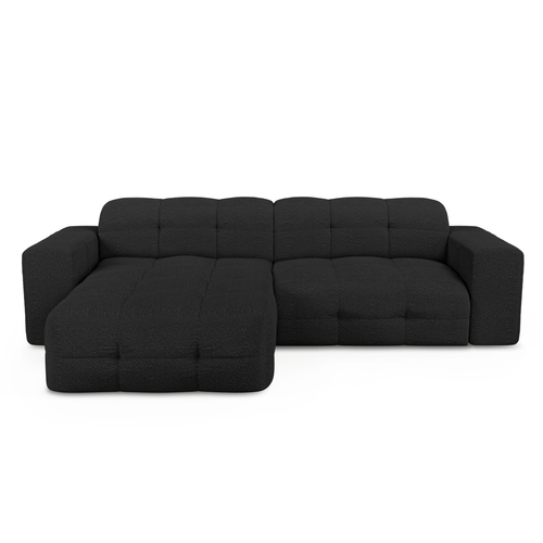 Sia Home - Hoekbank links MAEL - Bouclette stof - Donker antraciet - 230cm - vtwonen shop