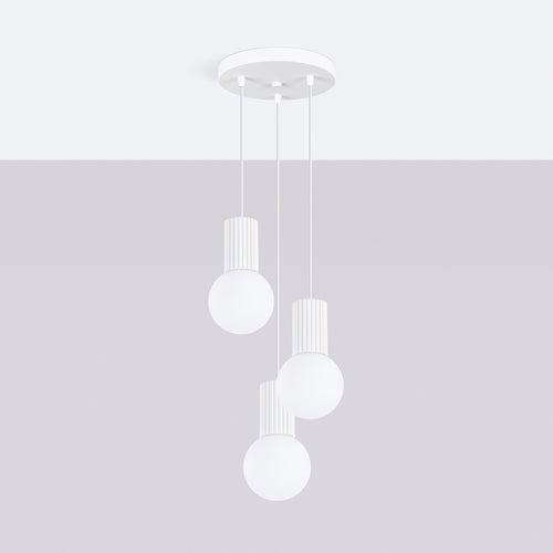 Sollux Lighting Hanglamp HALO 3P wit - 25x25x125cm